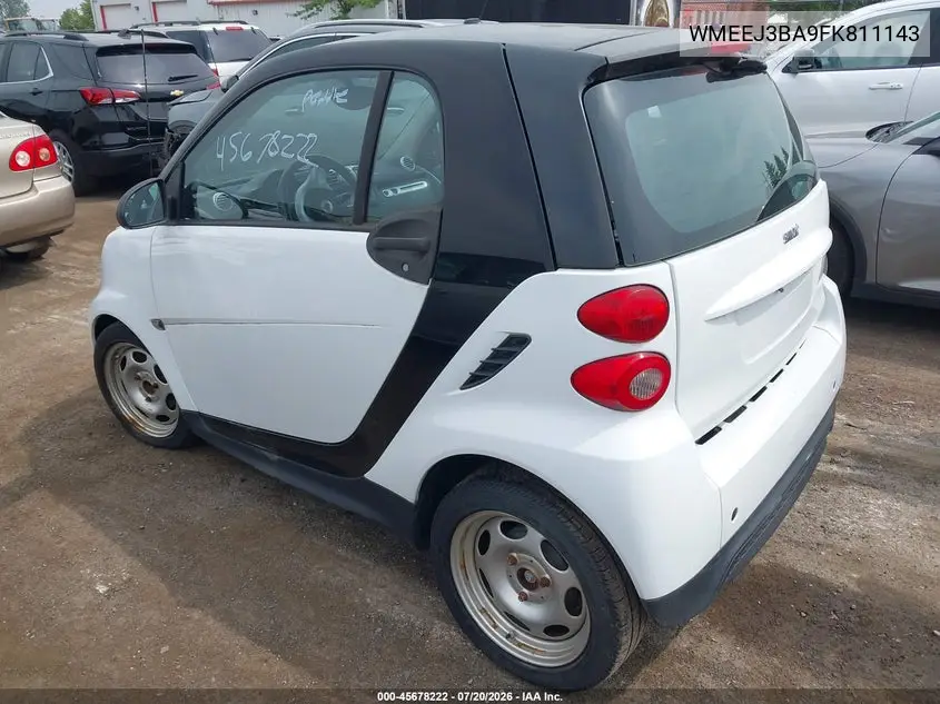 2015 Smart Fortwo Pure VIN: WMEEJ3BA9FK811143 Lot: 45678222