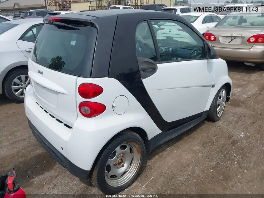 2015 Smart Fortwo Pure VIN: WMEEJ3BA9FK811143 Lot: 45678222