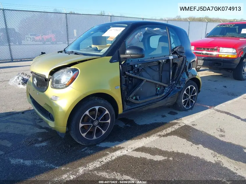 2016 Smart Fortwo Passion VIN: WMEFJ5DA7GK074913 Lot: 44772422