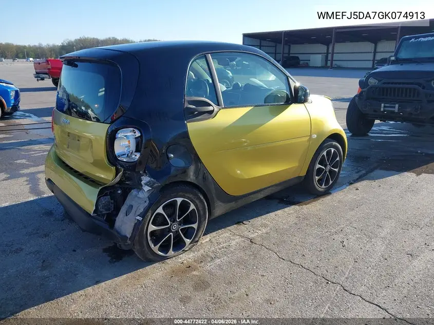 2016 Smart Fortwo Passion VIN: WMEFJ5DA7GK074913 Lot: 44772422