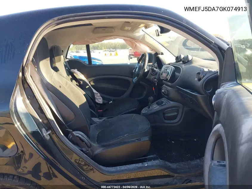 2016 Smart Fortwo Passion VIN: WMEFJ5DA7GK074913 Lot: 44772422