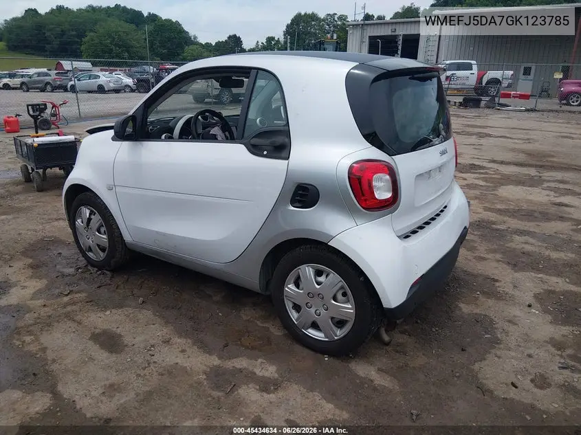 2016 Smart Fortwo Passion/Prime/Proxy/Pure VIN: WMEFJ5DA7GK123785 Lot: 45434634