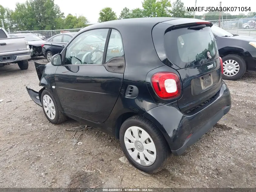 2016 Smart Fortwo Pure VIN: WMEFJ5DA3GK071054 Lot: 45580073