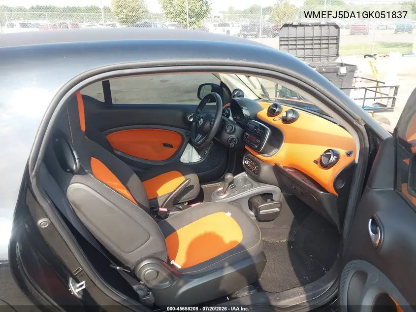2016 Smart Fortwo Passion VIN: WMEFJ5DA1GK051837 Lot: 45658208
