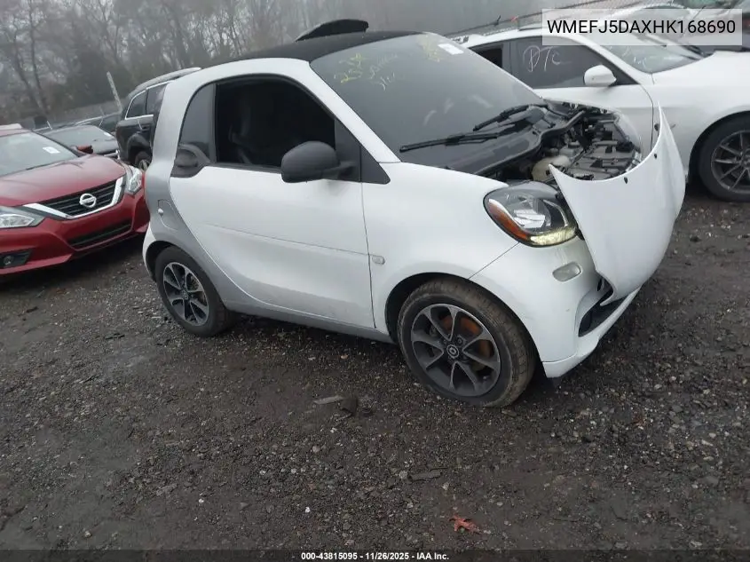 WMEFJ5DAXHK168690 2017 Smart Fortwo Pure