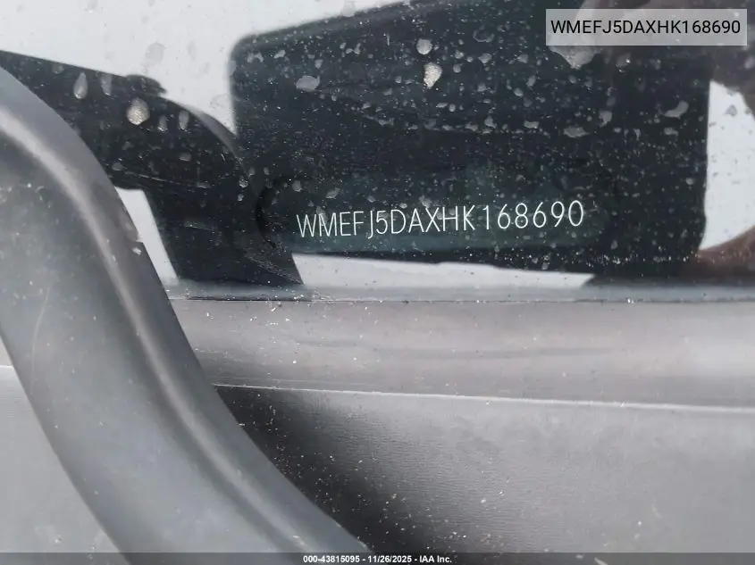 WMEFJ5DAXHK168690 2017 Smart Fortwo Pure