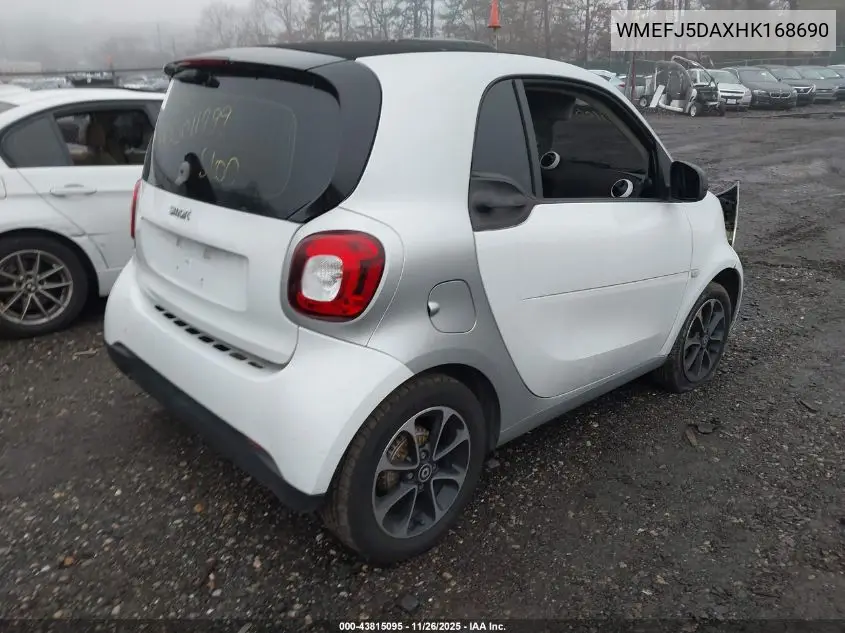 WMEFJ5DAXHK168690 2017 Smart Fortwo Pure