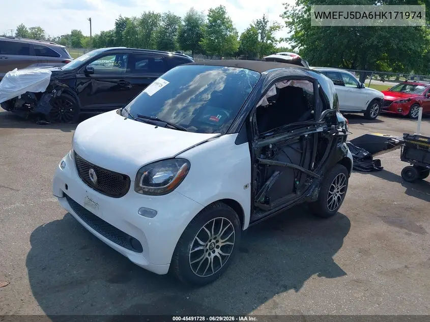 2017 Smart Fortwo Pure VIN: WMEFJ5DA6HK171974 Lot: 45491728