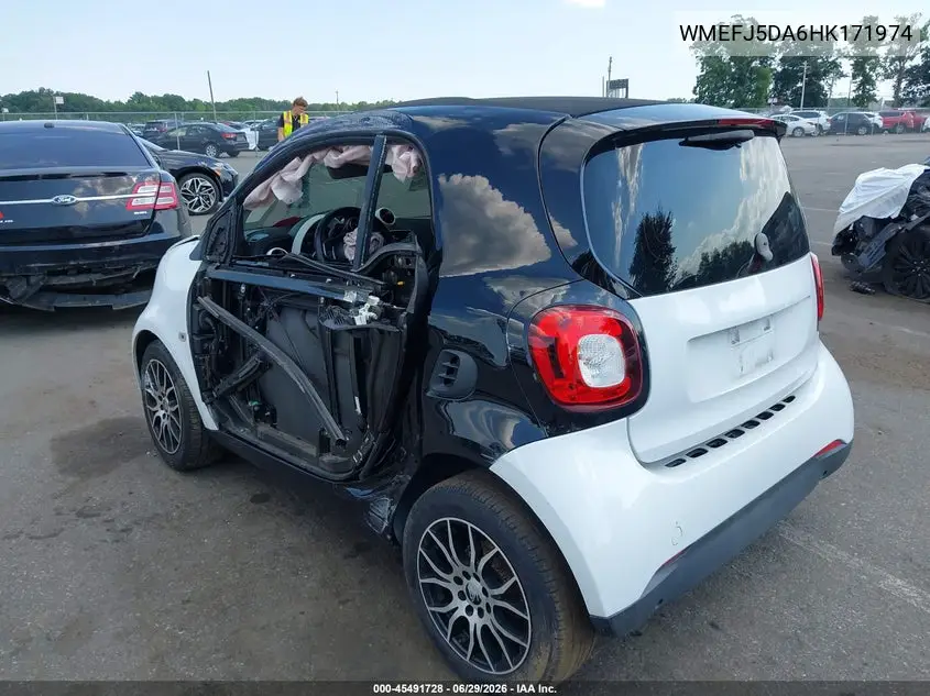 2017 Smart Fortwo Pure VIN: WMEFJ5DA6HK171974 Lot: 45491728