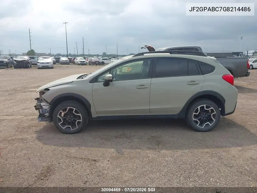 2016 Subaru Crosstrek Premium VIN: JF2GPABC7G8214486 Lot: 30094469