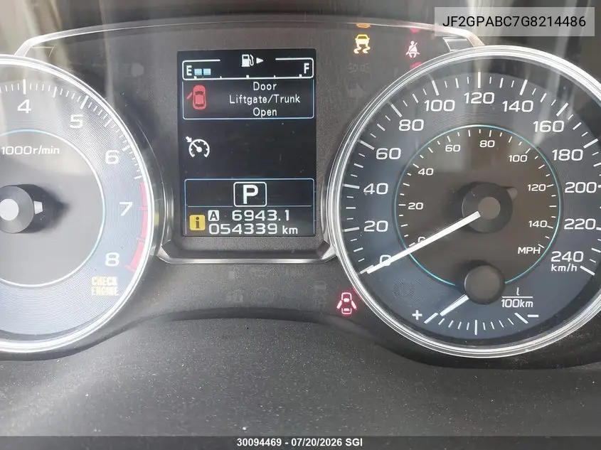 2016 Subaru Crosstrek Premium VIN: JF2GPABC7G8214486 Lot: 30094469
