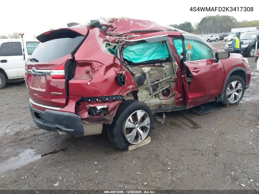 4S4WMAFD2K3417308 2019 Subaru Ascent Premium