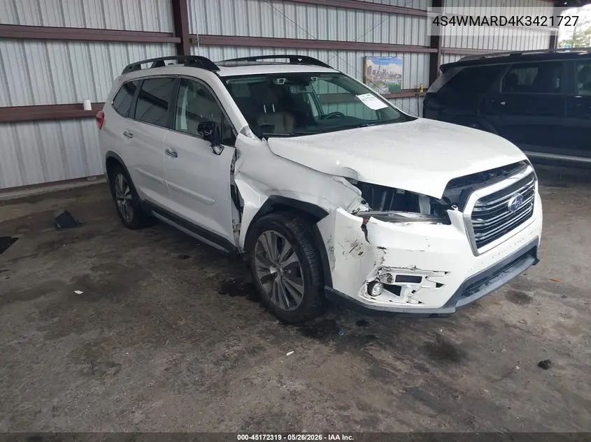 2019 Subaru Ascent Touring VIN: 4S4WMARD4K3421727 Lot: 45172319