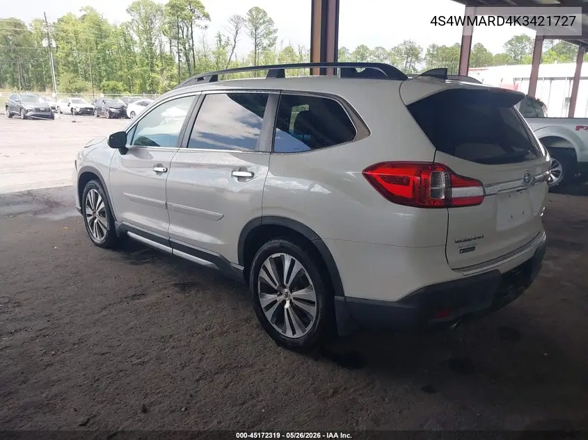 2019 Subaru Ascent Touring VIN: 4S4WMARD4K3421727 Lot: 45172319
