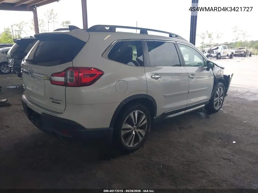 2019 Subaru Ascent Touring VIN: 4S4WMARD4K3421727 Lot: 45172319