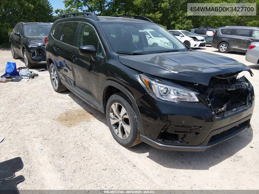 2019 Subaru Ascent Premium VIN: 4S4WMABD0K3427700 Lot: 45232745