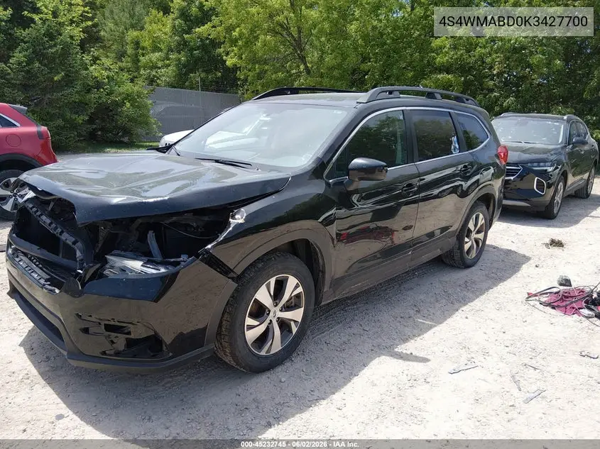 2019 Subaru Ascent Premium VIN: 4S4WMABD0K3427700 Lot: 45232745