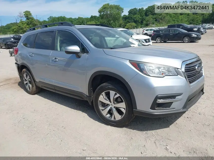 2019 Subaru Ascent Premium VIN: 4S4WMAFD4K3472441 Lot: 45325940