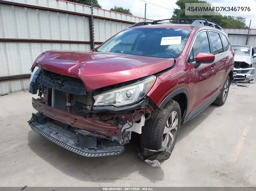 2019 Subaru Ascent Premium VIN: 4S4WMAFD7K3467976 Lot: 45341441