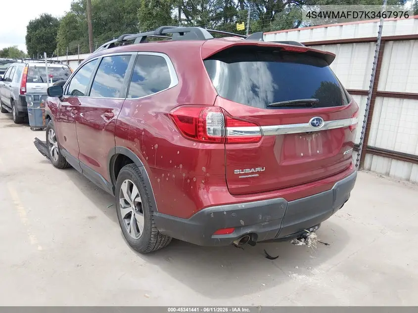 2019 Subaru Ascent Premium VIN: 4S4WMAFD7K3467976 Lot: 45341441