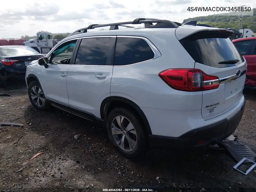 2019 Subaru Ascent Premium VIN: 4S4WMACD0K3458850 Lot: 45342262