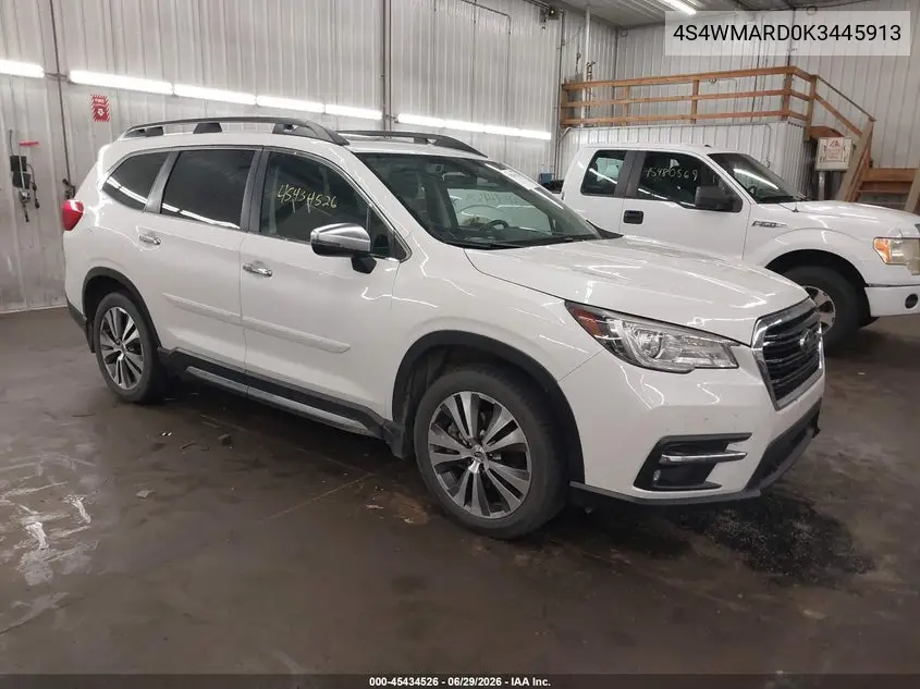2019 Subaru Ascent Touring VIN: 4S4WMARD0K3445913 Lot: 45434526