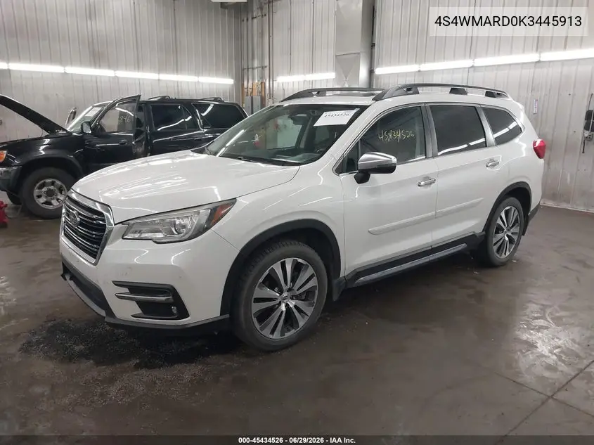 2019 Subaru Ascent Touring VIN: 4S4WMARD0K3445913 Lot: 45434526