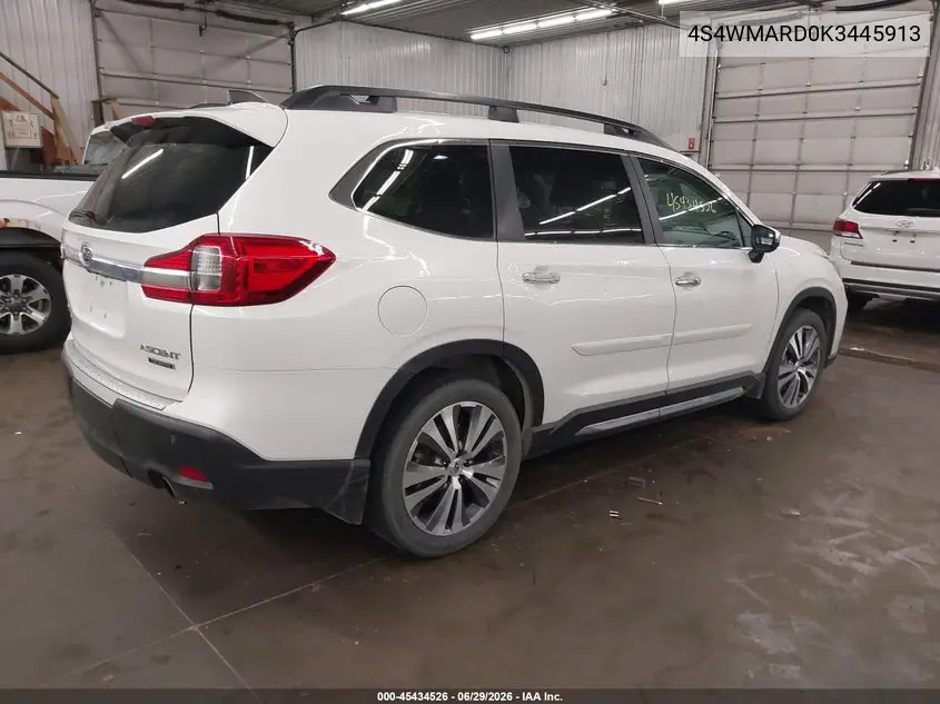 2019 Subaru Ascent Touring VIN: 4S4WMARD0K3445913 Lot: 45434526