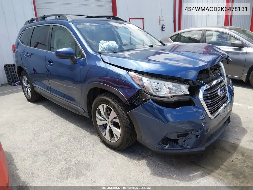 2019 Subaru Ascent Premium VIN: 4S4WMACD2K3478131 Lot: 45439447