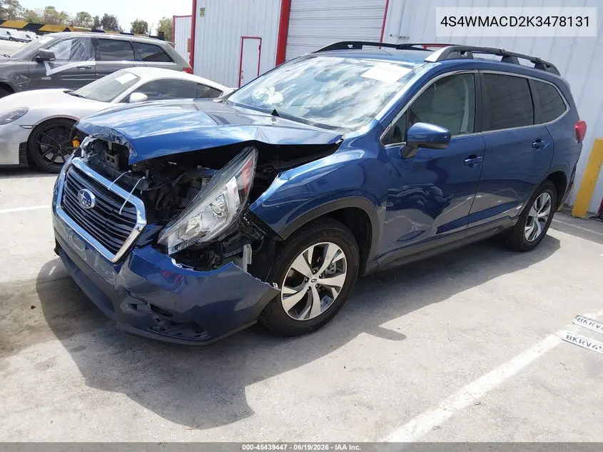 2019 Subaru Ascent Premium VIN: 4S4WMACD2K3478131 Lot: 45439447