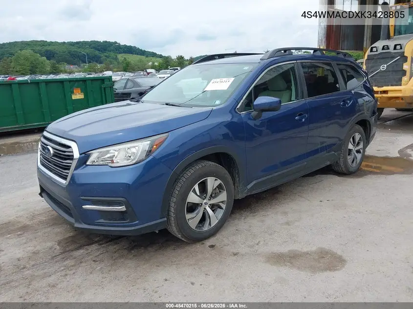 2019 Subaru Ascent Premium VIN: 4S4WMACDXK3428805 Lot: 45470215