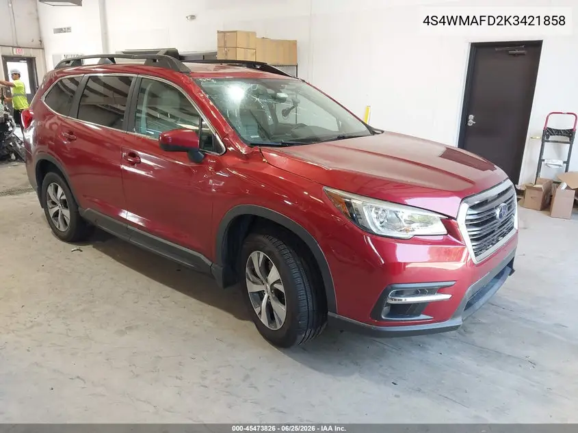2019 Subaru Ascent Premium VIN: 4S4WMAFD2K3421858 Lot: 45473826