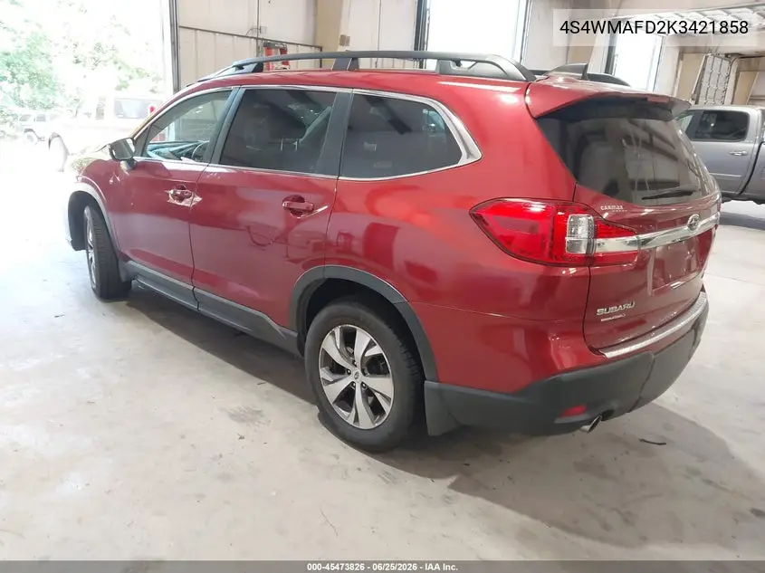 2019 Subaru Ascent Premium VIN: 4S4WMAFD2K3421858 Lot: 45473826