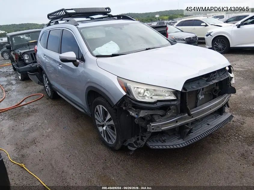 2019 Subaru Ascent Limited VIN: 4S4WMAPD6K3430965 Lot: 45489204