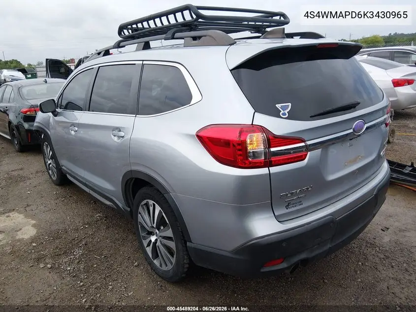 2019 Subaru Ascent Limited VIN: 4S4WMAPD6K3430965 Lot: 45489204