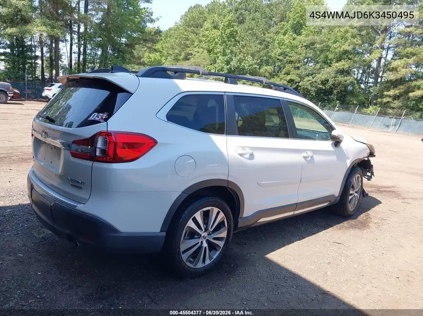 2019 Subaru Ascent Limited VIN: 4S4WMAJD6K3450495 Lot: 45504377