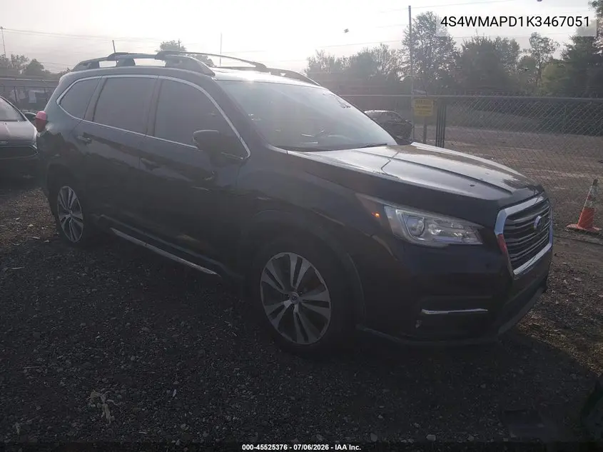 2019 Subaru Ascent Limited VIN: 4S4WMAPD1K3467051 Lot: 45525376