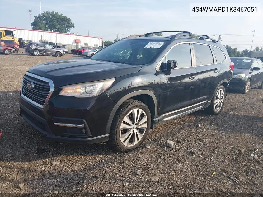 2019 Subaru Ascent Limited VIN: 4S4WMAPD1K3467051 Lot: 45525376