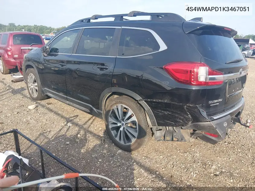 2019 Subaru Ascent Limited VIN: 4S4WMAPD1K3467051 Lot: 45525376