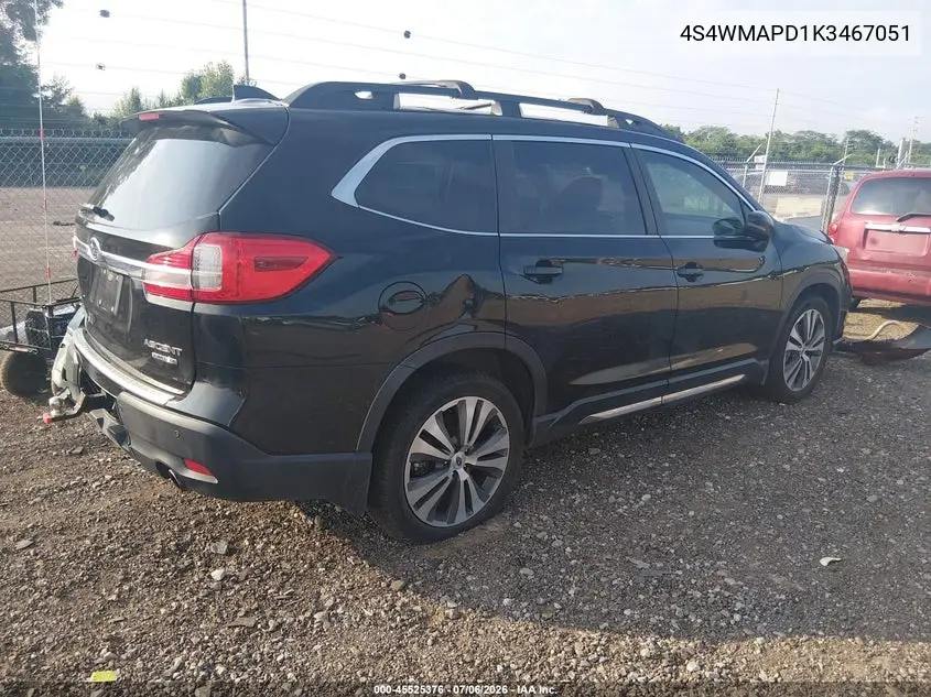 2019 Subaru Ascent Limited VIN: 4S4WMAPD1K3467051 Lot: 45525376