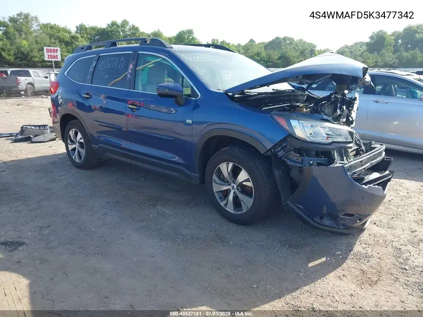 2019 Subaru Ascent Premium VIN: 4S4WMAFD5K3477342 Lot: 45527191