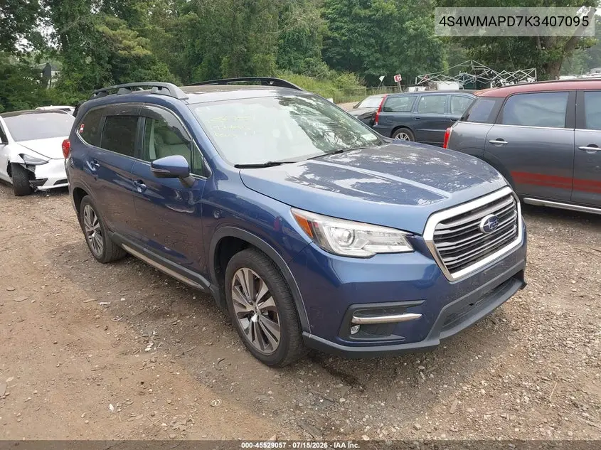 2019 Subaru Ascent Limited VIN: 4S4WMAPD7K3407095 Lot: 45529057