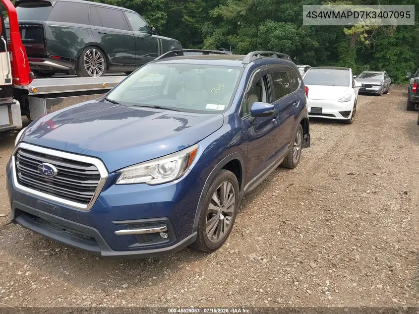 2019 Subaru Ascent Limited VIN: 4S4WMAPD7K3407095 Lot: 45529057
