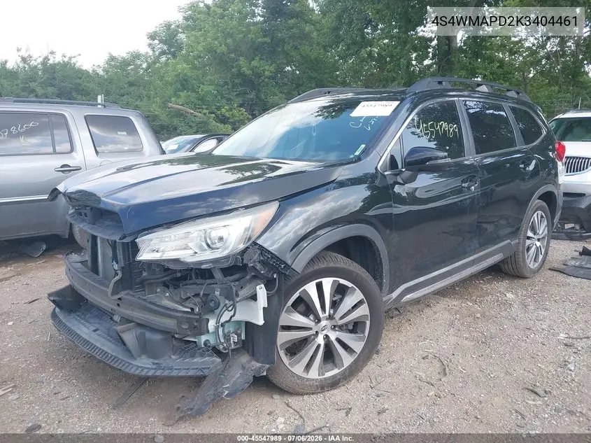 2019 Subaru Ascent Limited VIN: 4S4WMAPD2K3404461 Lot: 45547989