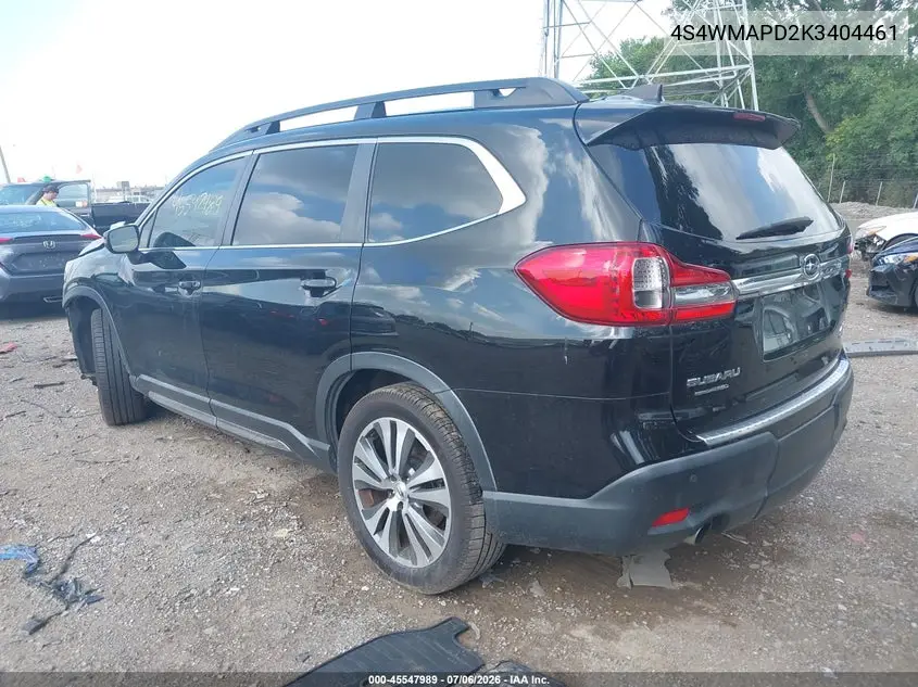 2019 Subaru Ascent Limited VIN: 4S4WMAPD2K3404461 Lot: 45547989