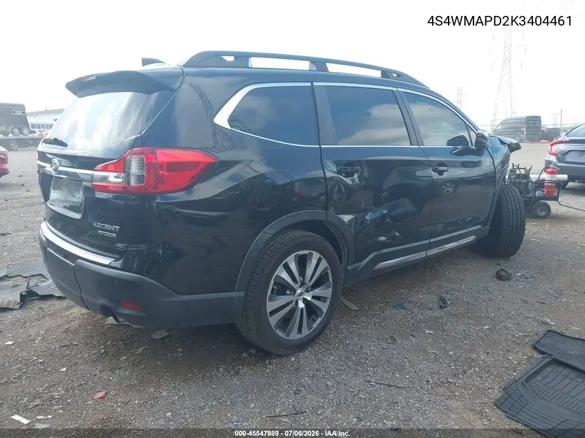 2019 Subaru Ascent Limited VIN: 4S4WMAPD2K3404461 Lot: 45547989