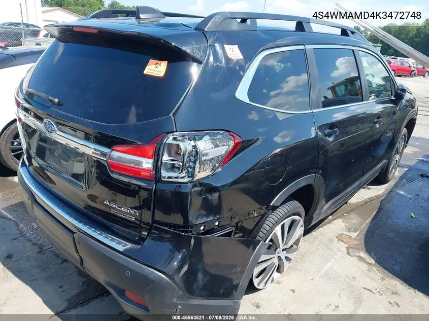 2019 Subaru Ascent Limited VIN: 4S4WMAMD4K3472748 Lot: 45563521
