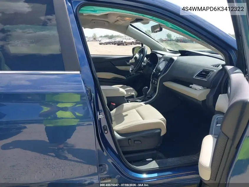 2019 Subaru Ascent Limited VIN: 4S4WMAPD6K3412322 Lot: 45575347