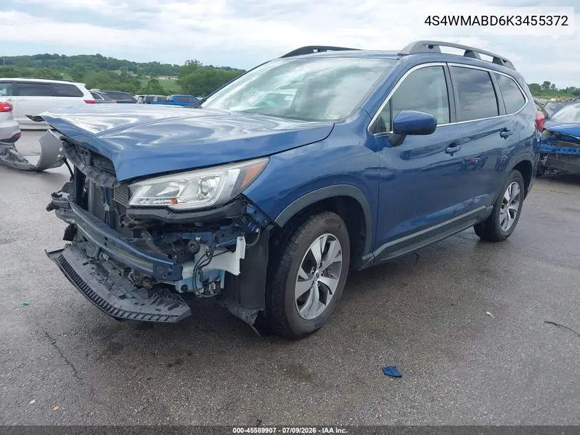 2019 Subaru Ascent Premium VIN: 4S4WMABD6K3455372 Lot: 45589907