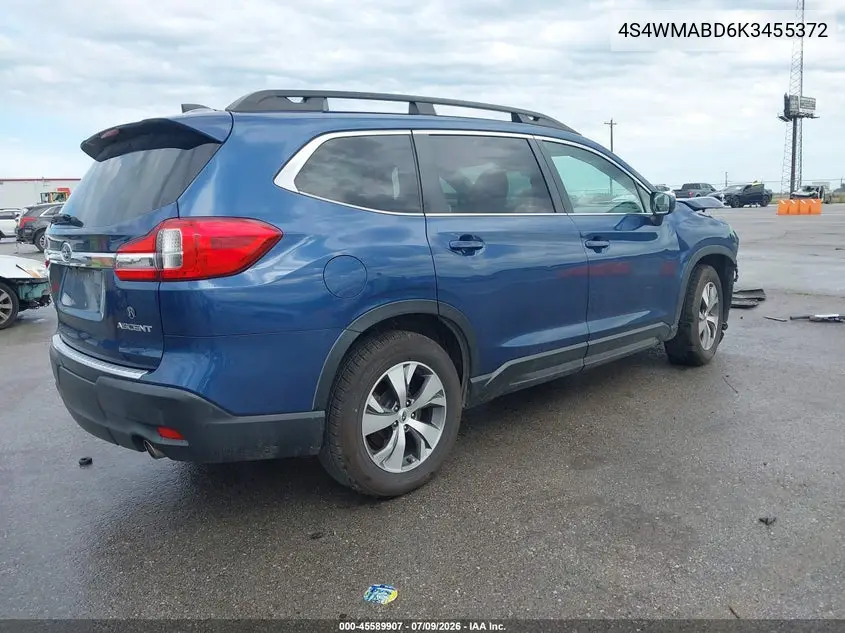 2019 Subaru Ascent Premium VIN: 4S4WMABD6K3455372 Lot: 45589907